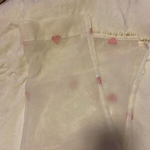 Sheer curtain with Pink Heart Accents